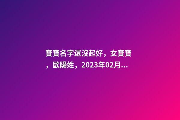 寶寶名字還沒起好，女寶寶，歐陽姓，2023年02月08日 21點13分要